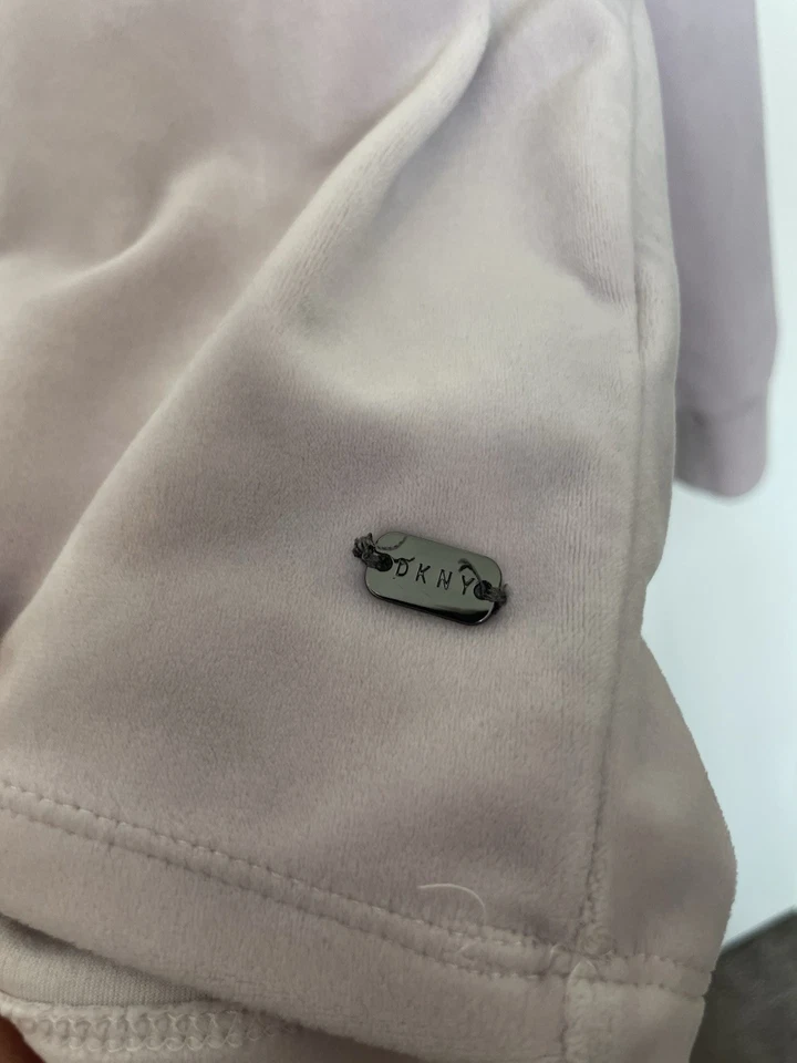 DKNY Sport Velour Embossed-Logo Pullover Hoodie Size XL Lavender Purple Women’s - Image 4 of 4