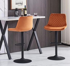 Velvet/Suede Bar Stools 1 Set  or 2  Set Of Modern Swivel Height Adjustable