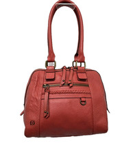 Born Purse Shoulder Bag Salmon Pebbled Leather Double Handle Tote Handbag