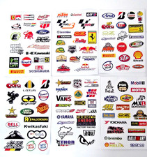 6 x sheets STICKERS Car  Bike Scooter sponsor racing logos.  rc cars, models,