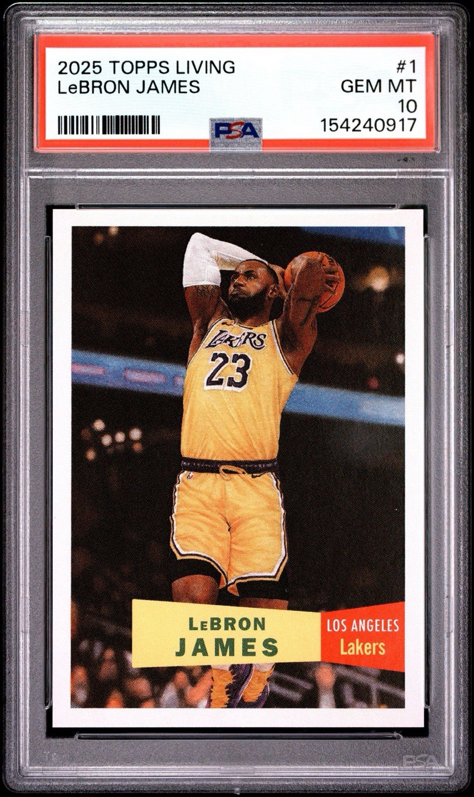 2025 Topps Living Set #1 LeBron James PSA 10 GEM MINT view 12