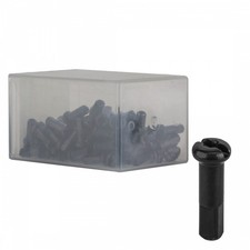 DT Swiss 14G Brass Spoke Nipples - 16mm Black, Durable Cold Forged Components