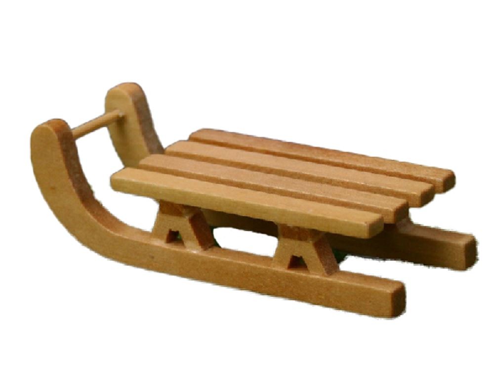 Dolls House Small Christmas Snow Accessory Flyer Sled Sledge Sleigh Miniature
