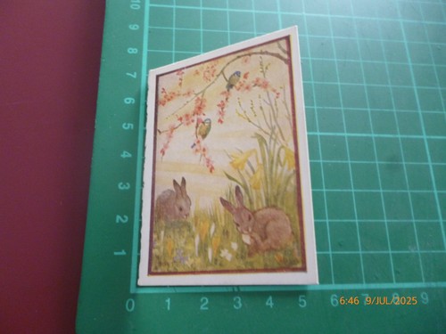 MARGARET W. TARRANT RABBITS/BIRDS SMALL/TINY UNWRITTEN CHRISTMAS CARD MEGA RARE - Picture 3 of 4