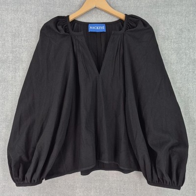 Nackiyé Blouse Grand Bazaar Virgin Wool Women 40 Black Avant Garde Sculptural