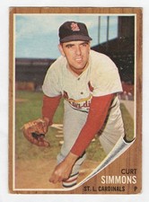 1962 Topps #285 Curt Simmons