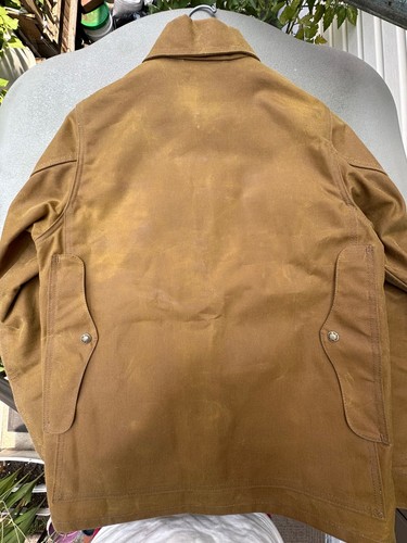 FILSON Tin Cloth Cruiser Jacket Men's Size S Dark Tan - Picture 6 of 9