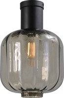 Deckenleuchte Deckenlampe Glas Metall Schwarz Ø 28 Cm E27 Elya Flur Wohnzimmer
