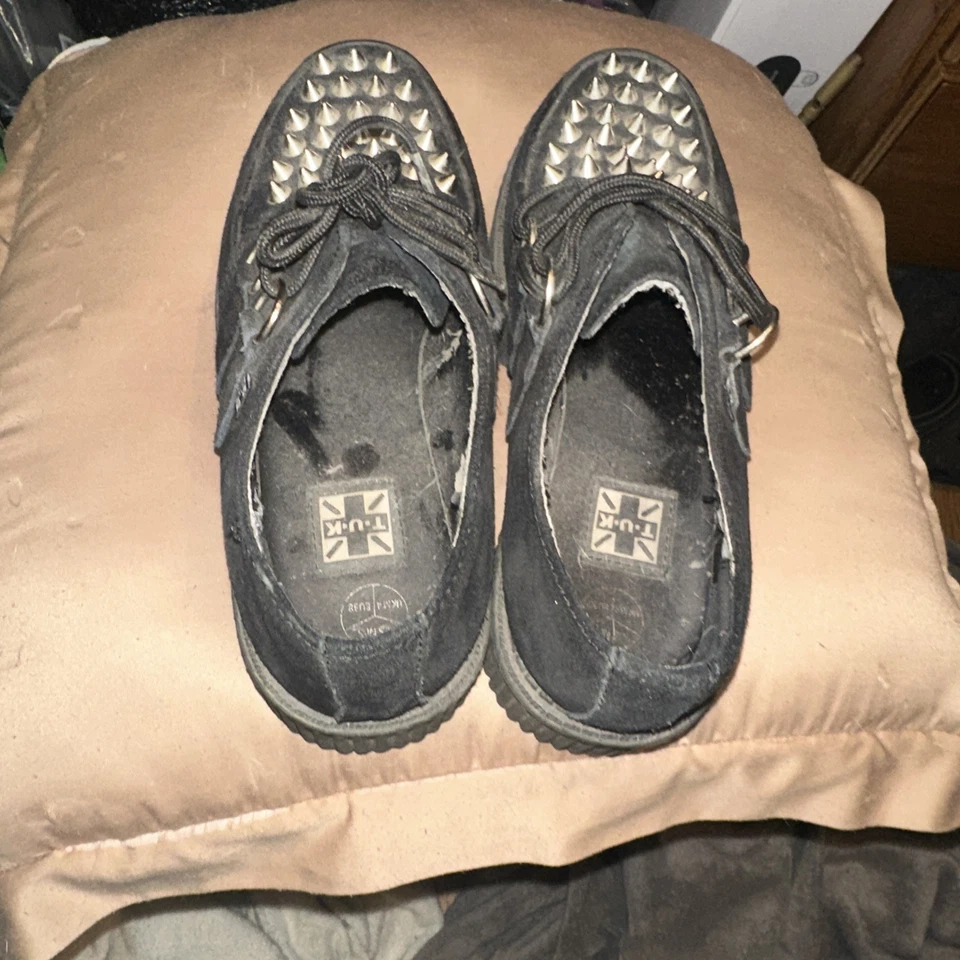 T.U.K Black spike Suede Creeper - Image 3 of 4