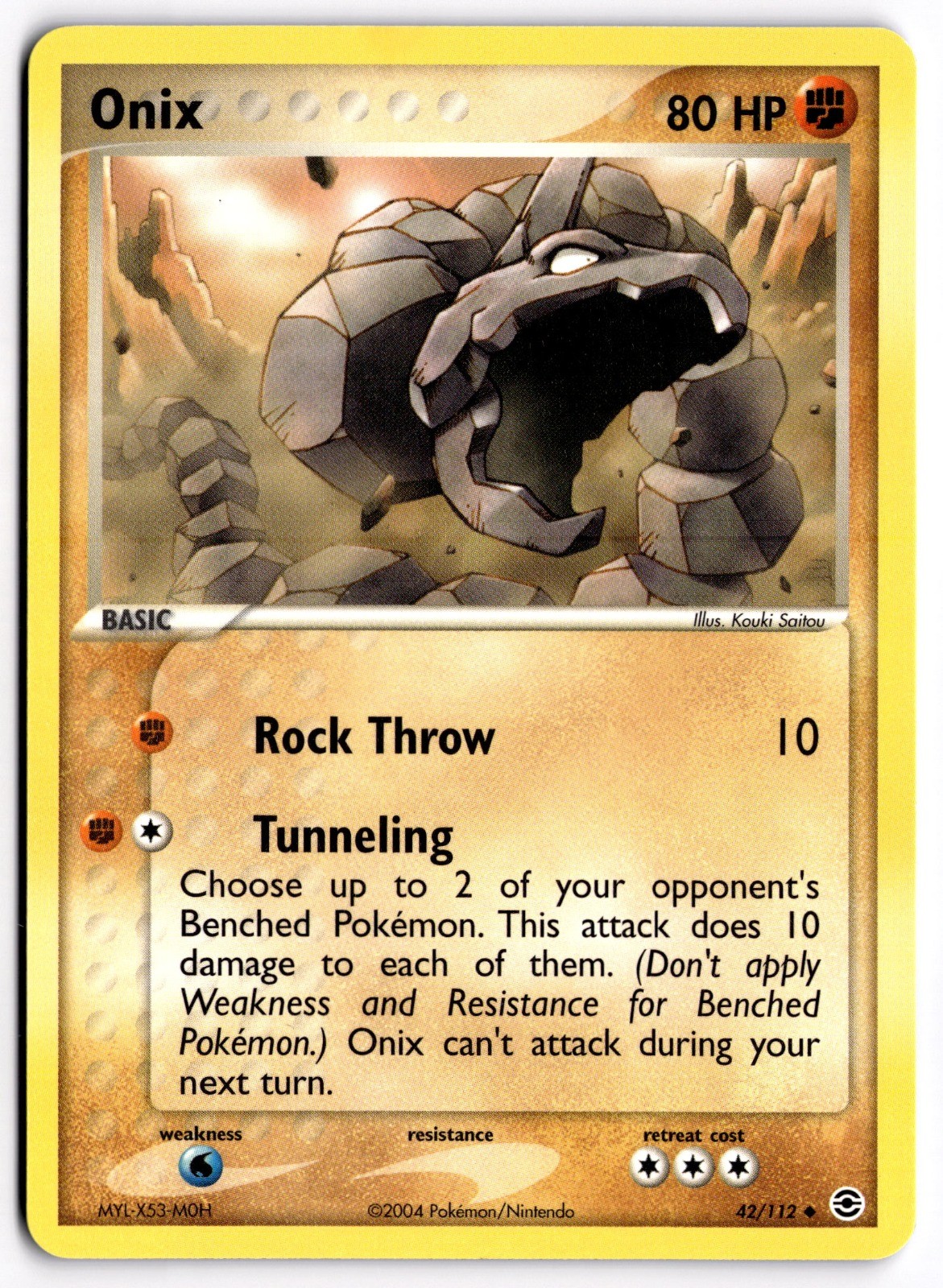 Pokemon TCG Onix 42/112 FireRed & LeafGreen Uncommon NM