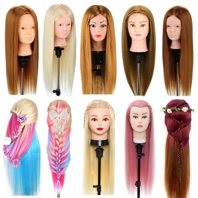 Übungskopf Friseurkopf Frisierkopf 24-26'' Puppenkopf Salon Ausbildung + Halter