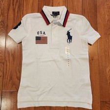 NWT Polo Ralph Lauren Boys Big Pony Mesh School Preppy Polo Shirt White N3 USA 5