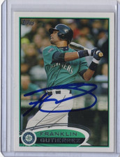 FRANKLIN GUTIERREZ MLB Mariners 2012 Topps Auto Autographed Signed #286 Card