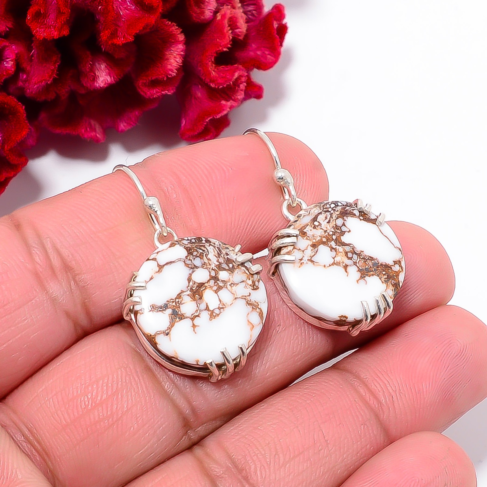 Wild Horse Jasper - Arizona 925 Sterling Silver Handmade Earring 1.44