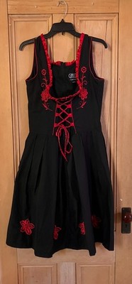 Gaudi Leathers Womens Oktoberfest German Lace Up Dress Size XL (44) Black SP EXC