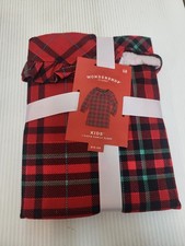 Kids Tartan Plaid Pajama Dress 12 Holiday NightGown Family Wondershop Xmas