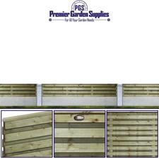 6ft x 1ft Roma Double Slatted Fence Panel Treated Timber Fencing Screen