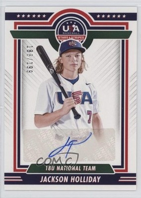 2022 USA Baseball Stars & Stripes Blue Ink 188/199 Jackson Holliday Auto 12xs