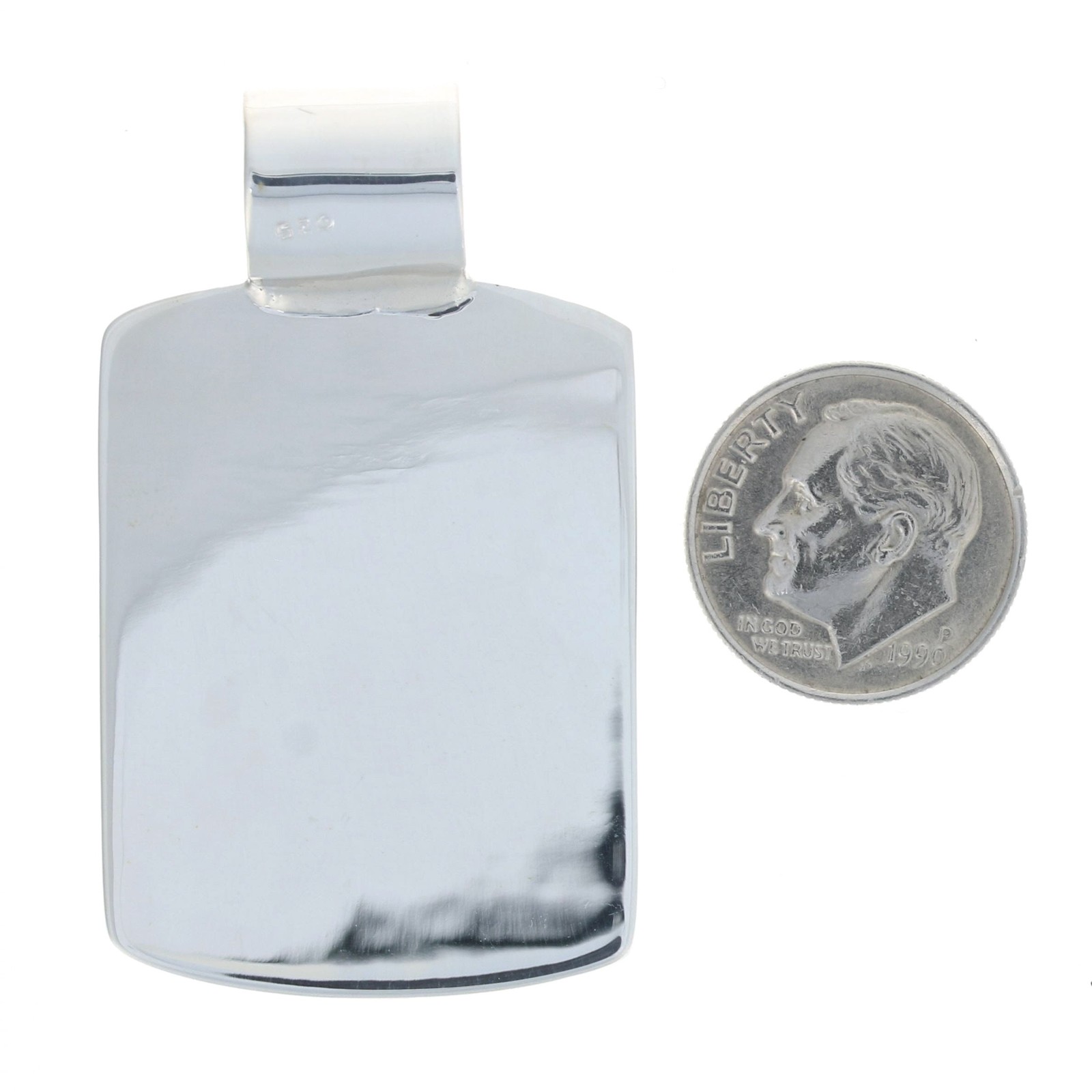 Sterling Silver Simulated Shell Solitaire Pendant… - image 3