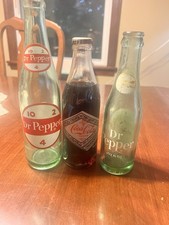 Vintage Dr Pepper And Coke 16oz Acl Soda Bottles Lot of 3 Variations