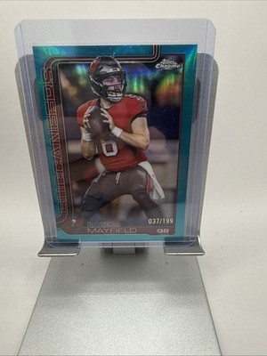 2025 Topps Chrome Baker Mayfield Aqua Refractor /199 TB Buccaneers #281