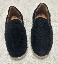 UGG Ricci Plush Slip On Women s Sneaker Black Shearling Shoes Size 8