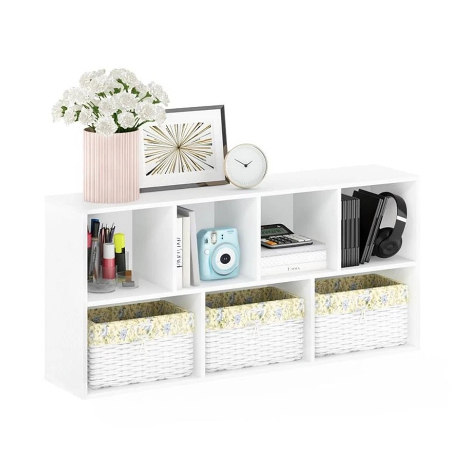 Furinno Luder Engineered Wood 7-Cube Reversible Open Shelf in White - Image 4 of 4