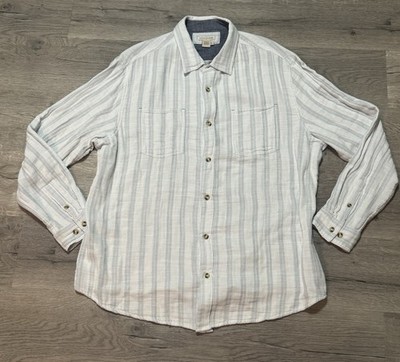 Carbon 2 Cobalt Men s XL Double Layer Gauze 100% Cotton EUC Button Up Shirt LS