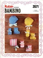Robin 2671    vintage   knitting pattern   baby