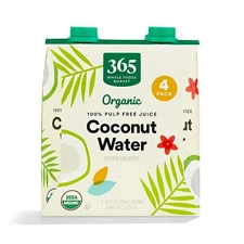 365 by Whole Foods Market, Organic Coconut Water, 100% Pulp- Juice, 16.9 Fl oz