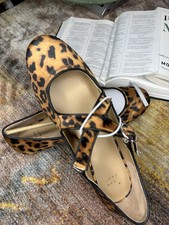 A New Day Mary Jane Animal Print Flats Brown Black Women's Size 9
