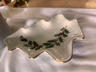 Vintage R H MACY CHINA PORCELAIN CHRISTMAS CANDY DISH HOLLY BERRIES & LEAVES — photo 3