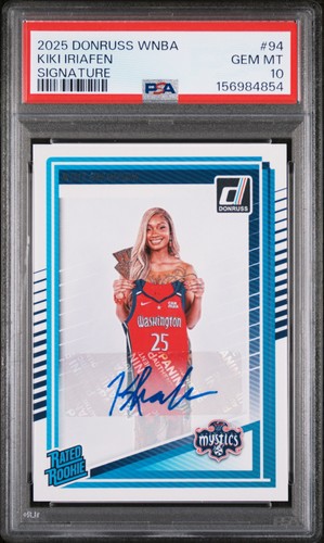 2025 PANINI DONRUSS WNBA SIGNATURE #94 KIKI IRIAFEN ROOKIE RC PSA 10 AUTO