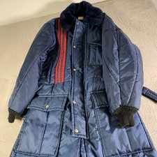 Vintage Walls Blizzard Pruf Coveralls Mens Large Tall Blue Nylon USA Insulated