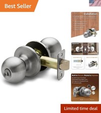 Entry Door Knob Keyed Entry Handle with Lock and Key, ANSI Grade-3 Certifie...