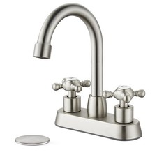 4 Inch Centerset Bathroom Faucets Double Cross Handle Bathroom Sink Faucet De...