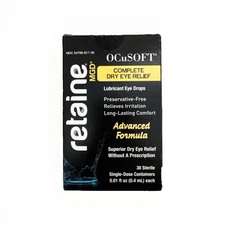OCuSOFT Retaine MGD Complete Dry Eye Relief Lubricant Eye Drops 30 Advanced Form