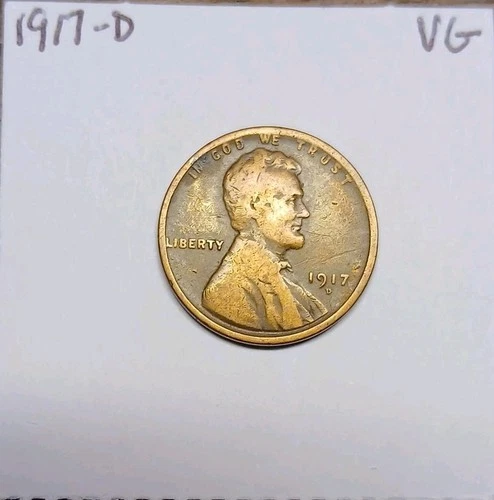 1917 D Lincoln Wheat Cent Very Good Denver Mint