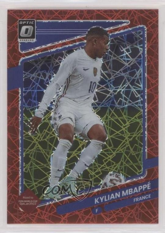 2021-22 Donruss Road to Qatar Optic Red Velocity Prizm Kylian Mbappe Mbappé 0xm9