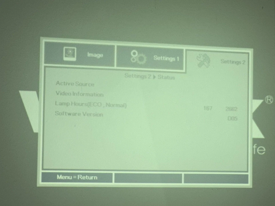 Projector VIVITEK DX813 XGA full 3D HDMI 2662 Lamp hours Used Tested - Image 3 of 4