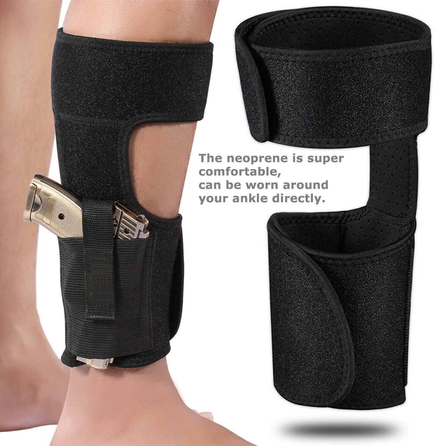 Tactical Concealed Carry Ankle Holster Pistol Leg Holster with Magazine Pocket