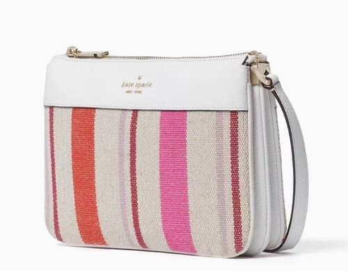 Leila Striped Canvas Triple Gusset Crossbody WKR00521 - Picture 3 of 4