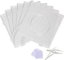 Fuse Bead Boards, 6Pcs 5Mm Large Square Clear Plastic Beads Pegboards with 2Pcs 