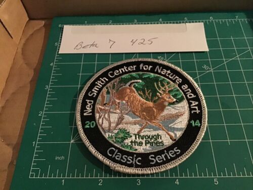 NED SMITH CENTER CLASSIC SER. 4" 2014 WHITETAIL BUCK " THROUGH THE PINES " PATCH - Picture 3 of 7
