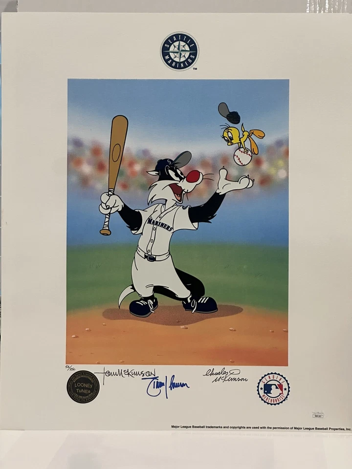 JSA Randy Johnson Seattle Mariners Signed Looney Tunes Ltd Ed/250 Lithograph - Image 2 of 4