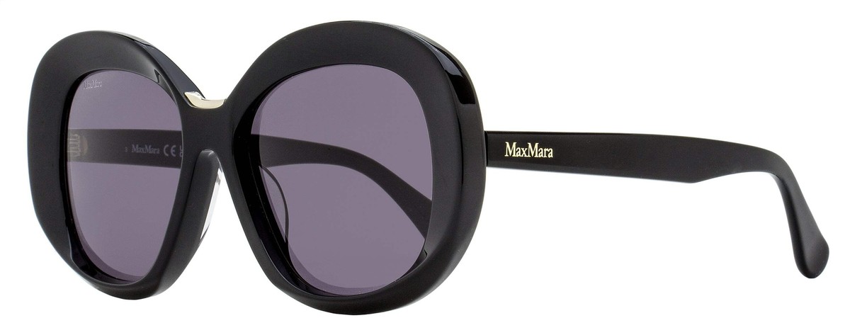 Max Mara Edna Alt Fit Sunglasses MM0087-F 01A Black 55mm | eBay