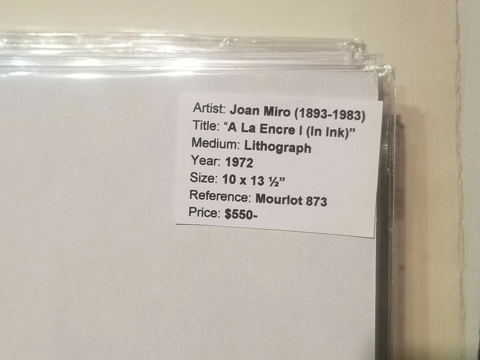 Joan Miró "LA ENCRE I" Original Color Litografía Arte Surrealista 1972 Arte Moderno Foto 3 de 4