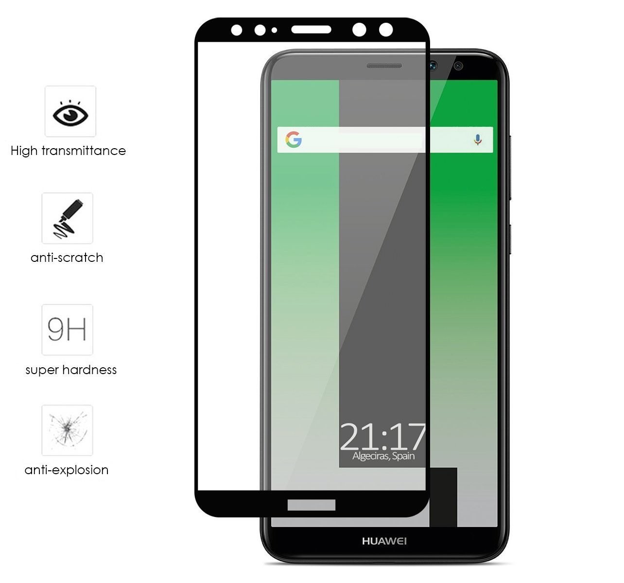 PROTECTOR CRISTAL TEMPLADO Huawei MATE 10 LITE (5.9) COMPLETO CUBRE TODO