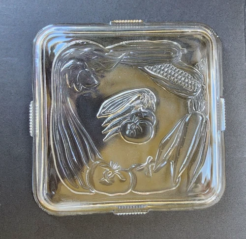 Vintage Federal veggie refrigerator dish LID ONLY square 8.25 x 8.25 no chips