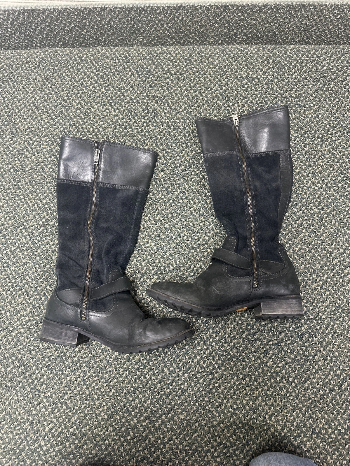 Timberland Stivali Alti Pelle Nero Al Ginocchio Equitazione 20668 Donna Taglia 8 Leggi